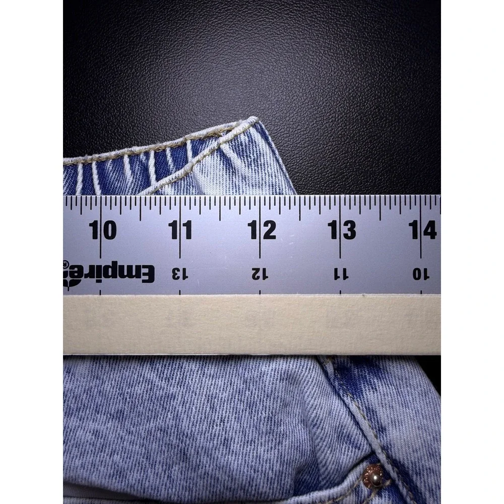 Y2K Graffiti Wide Leg Jeans Light‎ Wash Streetwear Skater Pants Womens M